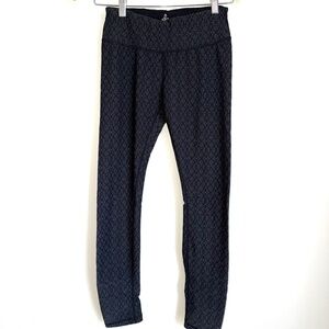 PRANA Womens XS Black Gray 27" Full Length Low Rise Stretch Leggings D1